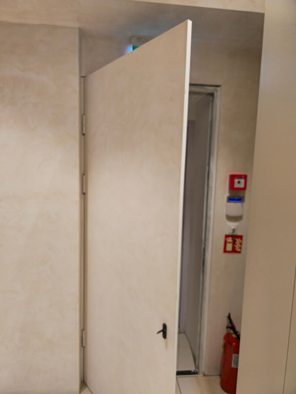 Watch De Luxe Budapest textured finish continuing across architectural doors and walls